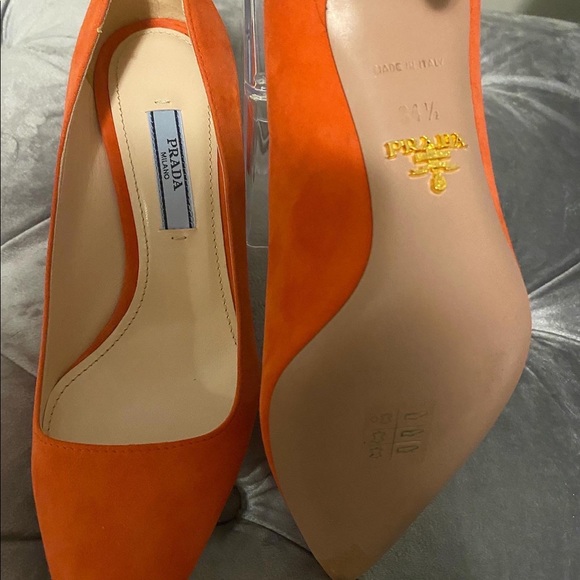 Authentic Red Suede Prada Pumps - Picture 3 of 5